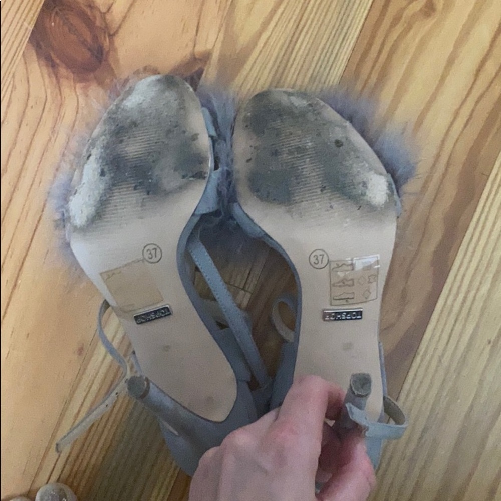 Topshop Gray Feather Heels - Picture 4 of 4